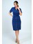 Kadın Ön Bağlamalı Cepli Önü Düğmeli Astarlı Kısa Lyocell Elbise 3
