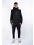 Erkek Regular Fit Kesim Detaylı Kapüşonlu Siyah Sweatshirt 6