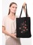 Çınar We Heart It Kanvas Çanta Siyah Renkli Desen 35x40 cm %100 Doğal Bez Malzeme 2