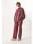 Geniş Paça Regular Fit Yıkamalı Jogging Pantolon-Bordo 2