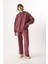 Geniş Paça Regular Fit Yıkamalı Jogging Pantolon-Bordo 4