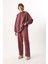 Geniş Paça Regular Fit Yıkamalı Jogging Pantolon-Bordo 5