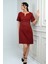 Kadın Kendinden Telalı Biyeli Önü Fermuar Detaylı Kısa Elbise 2