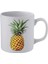 Ananas Baskılı Beyaz Kupa Bardak - Seramik Çay, Kahve Hediyelik Bardağı 1