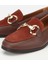 01AYH315420A414 KADIN Süet Deri Acı Kahverengi Tokalı Klasik Loafer 3