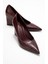 Puera Bordo Baskı Sivri Burunlu Kadın Dolgu Topuklu Ayakkabı 1