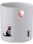 Kedi ve Balon Baskılı Kulpsuz Kupa Bardak - Hediye Kahve Kupası, Su Bardağı 1