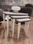 3lü Lüx Zigon Sehpa MDF Malzeme Krem Antrasit Renk 52 cm Yükseklik ile Şık Tasarım 8