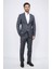 Slim Fit Mono Yaka Antrasit Çizgili Yünlü Takım Elbise 1