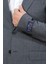 Slim Fit Mono Yaka Antrasit Çizgili Yünlü Takım Elbise 3