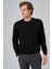 Erkek Siyah Basic Bisiklet Yaka Dynamic Fit Rahat Kesim Triko 1