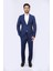 Slim Fit Mono Yaka Mavi Takım Elbise 1