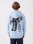 Xsıde Mavi Uzun Kollu Baskılı Erkek Kalın Hoodie 5