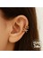 Altın Renk Zirkon Taşlı Sıkıştırmalı 4 Sıra Kıkırdak Küpe Earcuff 1