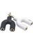 10PCS 3.5mm Kulaklık Jakı Ses Ayırıcı U Tipi Adaptör Mikrofon ve Ses 2&#39;si Döner Konektör Beyaz (Yurt Dışından) 2
