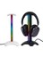 Rgb Kulaklık Stand Alma Ritim Ortam Işığı 2xusb2.0 Masaüstü Kulaklık Tutucu Ev/ofis Siyah (Yurt Dışından) 5