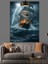 Fırtınalı Denizde Tehlikeli Yüzen Gemi Dekoratif Kanvas - Mdf Ahşap Tablo 1