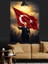 Türk Bayrağı Tutan Mustafa Kemal Atatürk Dekoratif Kanvas - Mdf Ahşap Tablo 1