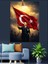 Türk Bayrağı Tutan Mustafa Kemal Atatürk Dekoratif Kanvas - Mdf Ahşap Tablo 5