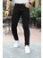 Erkek Jeans Slim Fit Likralı Denim Siyah Kot Pantolon 2