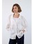 Kadın Beyaz Oversize Gömlek | Düşük Omuzlu Cep Detaylı | Rahat Kalıp 1