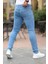 Erkek Jeans Slim Fit Likralı Denim Buz Mavi Kot Pantolon 2