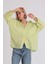 Kadın Neon Sarı Oversize Gömlek | Düşük Omuzlu Cep Detaylı | Rahat Kalıp 1