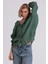 Kadın Zümrüt Oversize Gömlek | Düşük Omuzlu Cep Detaylı | Rahat Kalıp 1