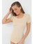 Ten Rengi Kadın Tişört Kısa Kollu Fanila %100 Pamuklu Ribana 7