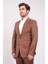 Slim Fit Mono Yaka Kiremit Yünlü Takım Elbise 5
