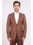 Slim Fit Mono Yaka Kiremit Yünlü Takım Elbise 6