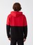 Xsıde Kırmızı Uzun Kollu Renk Bloklu Erkek Kalın Hoodie 5