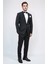 Slim Fit Saten Şal Yaka Siyah Damatlık 1