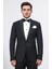 Slim Fit Saten Şal Yaka Siyah Damatlık 4
