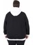 Mocgrande Büyük Beden Kapüşonlu 3ip Sweat Beauty 25714 Sıyah 2