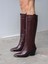 Zonia Bordo Hakiki Deri Kadın Çizme 4