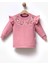 Fırfırlı Yakası Çiçek Nakışlı 2 Iplik Uzun Kol Kız Çocuk Sweatshirt 2