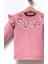 Fırfırlı Yakası Çiçek Nakışlı 2 Iplik Uzun Kol Kız Çocuk Sweatshirt 4