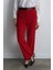 Bol Paça Krep Pantolon - Kırmızı 3