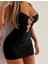 Arias Closet Siyah Göğüs Dekolteli Kalp Detaylı Mini Club Elbisesi 2
