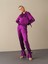 Kadın Mor Regular Fit Saten Pantolon 6