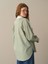 Kadın Yeşil Oversize Çizgili Gömlek 6