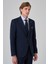 Erkek Lacivert Yünlü Slim Fit Mono Yaka Takım Elbise 3