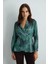 Anka Koleksiyonu Bele Oturan Viskon Bluz - Yeşil 1