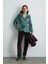 Anka Koleksiyonu Bele Oturan Viskon Bluz - Yeşil 2