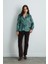 Anka Koleksiyonu Bele Oturan Viskon Bluz - Yeşil 3