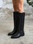Faren Siyah Zımbalı Hakiki Deri Kadın Çizme 3