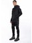 Erkek Regular Fit Kapüşonlu Omuz Detaylı Baskılı Sweatshirt 4