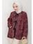 Etnik Desen Bağlamalı Kapitone Ceket 1618 - Bordo 1
