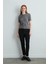 Kısa Kollu Triko Bluz - Gri 2
